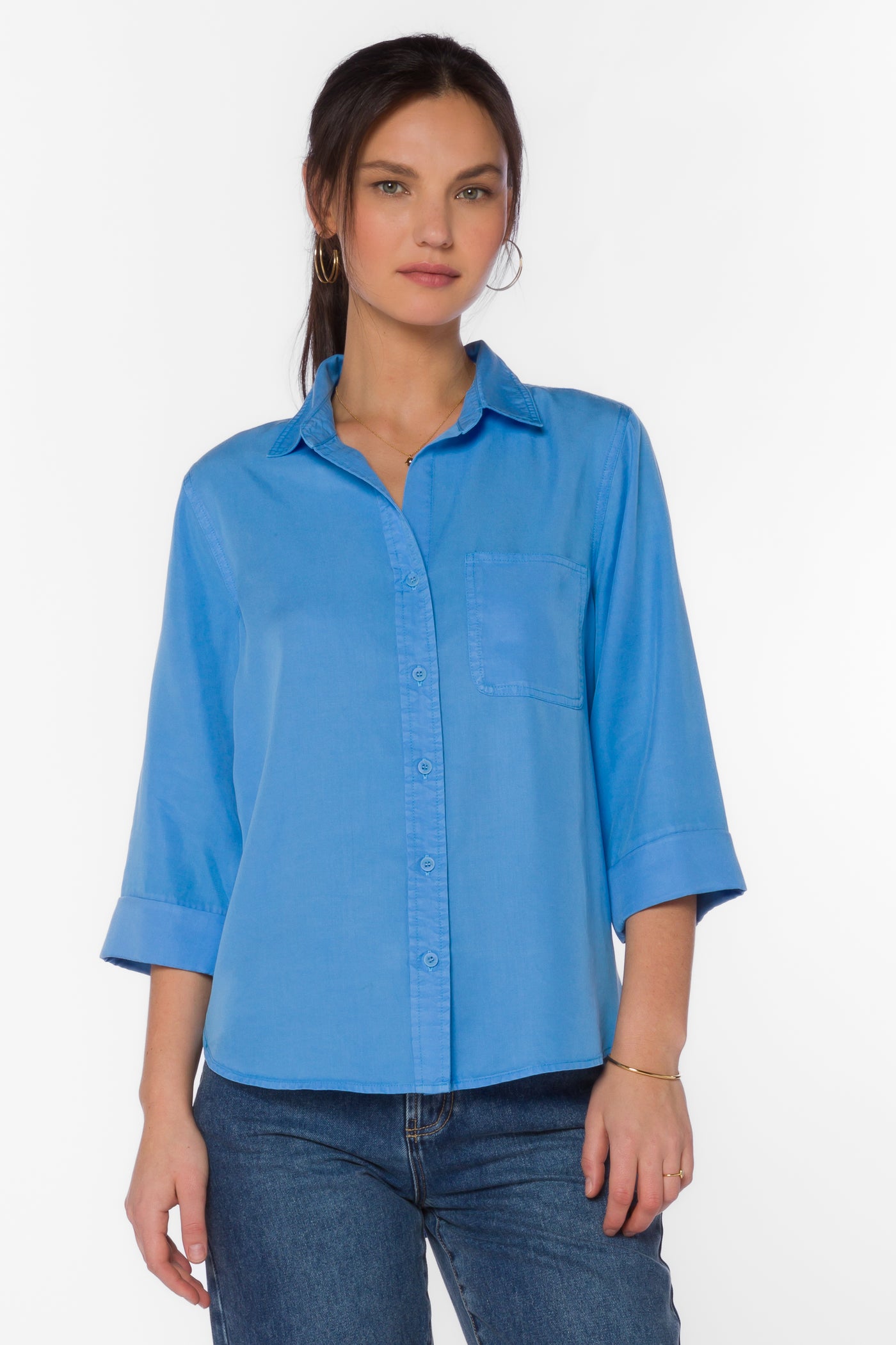 Blake Polar Blue Shirt - Tops - Velvet Heart Clothing