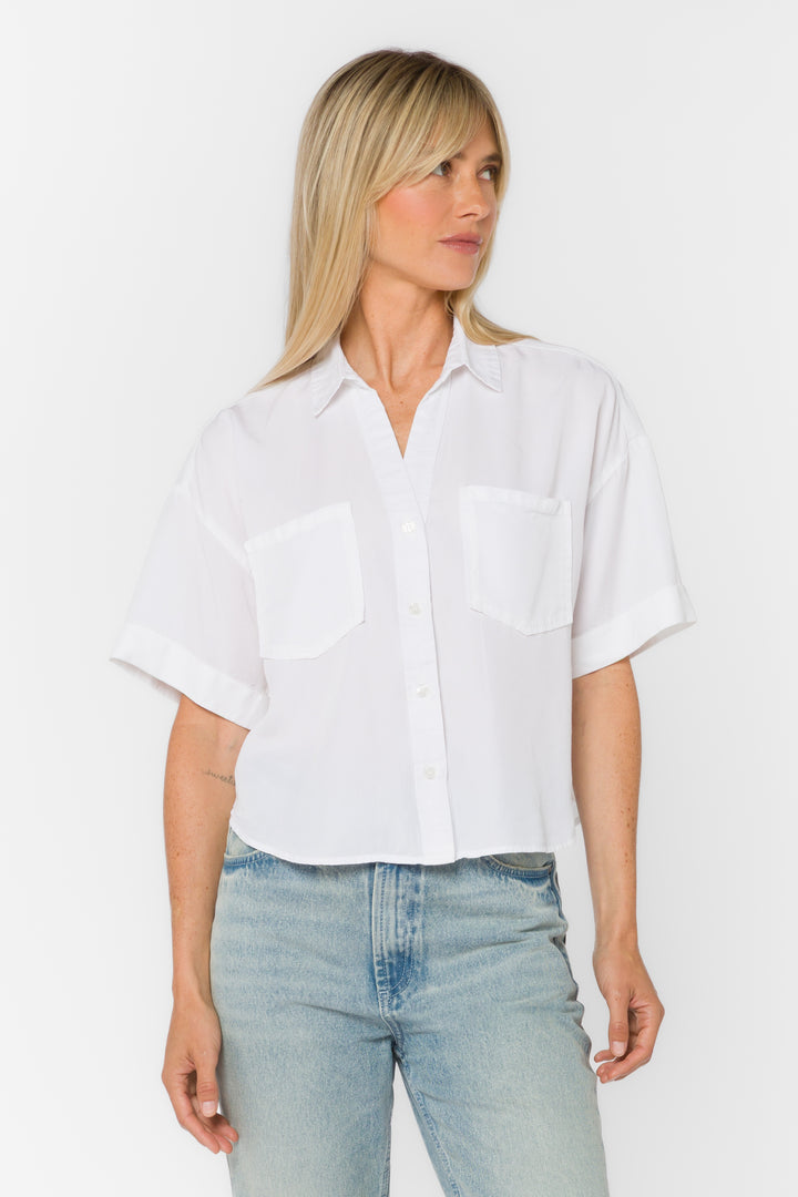 Brandon Optic White Shirt - Tops - Velvet Heart Clothing