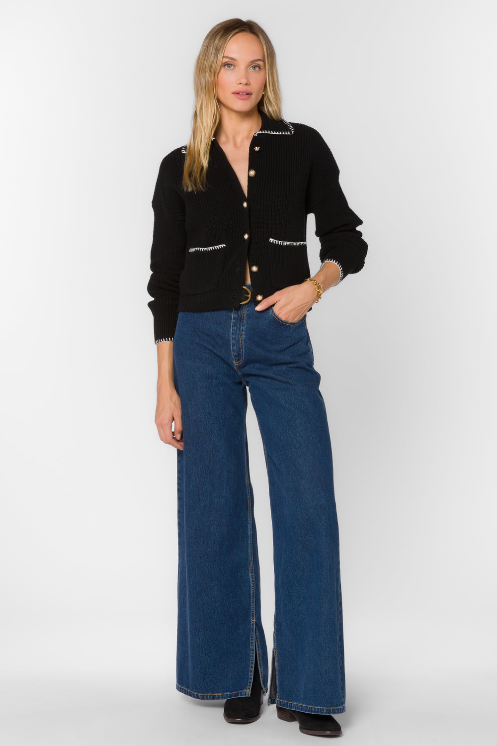 Brantley Black Cardigan - Sweaters - Velvet Heart Clothing