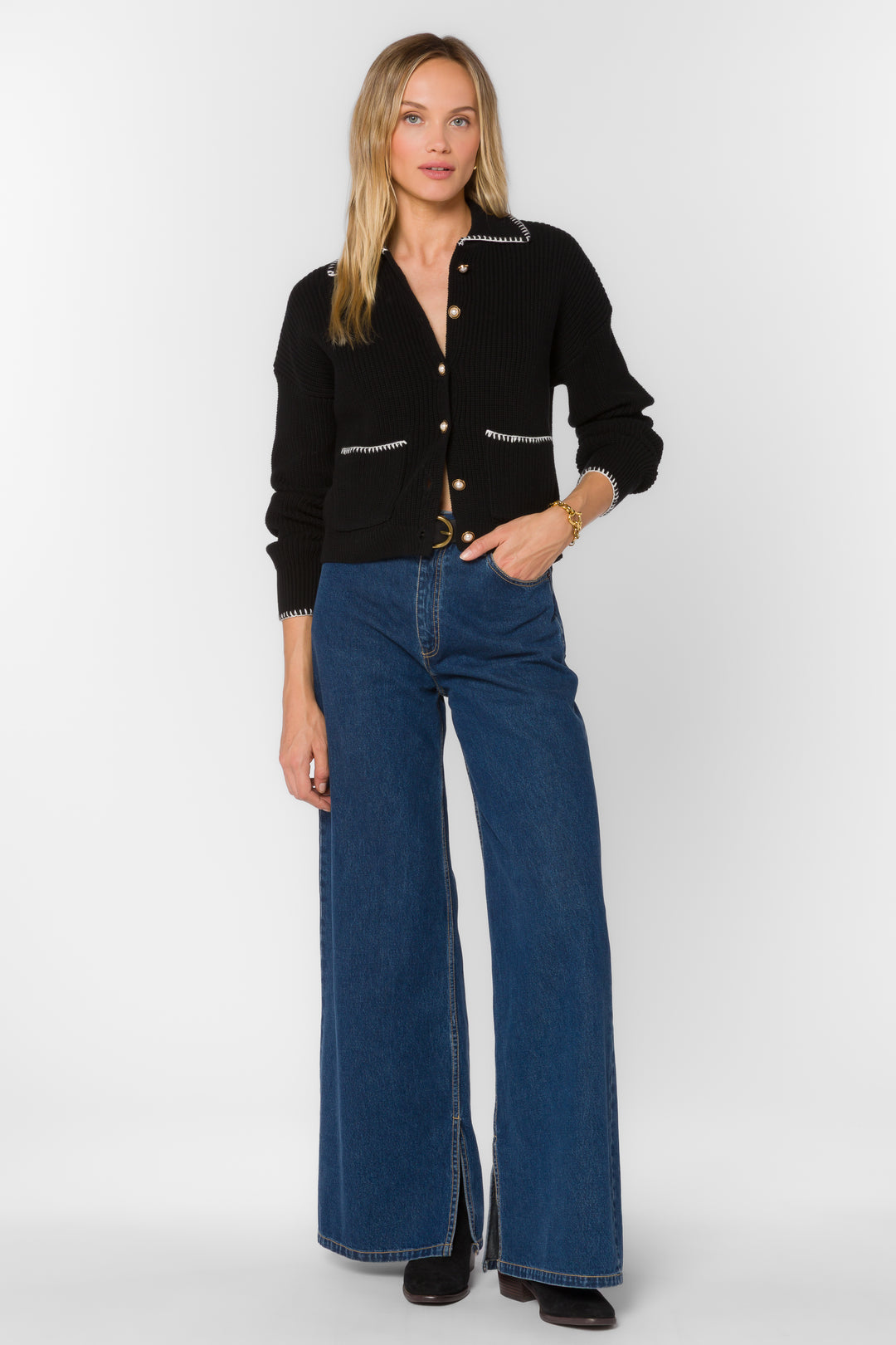 Brantley Black Cardigan - Sweaters - Velvet Heart Clothing