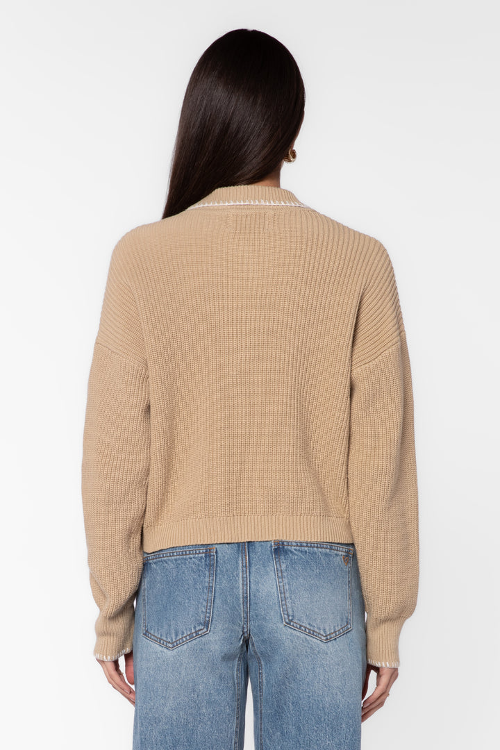 Brantley Latte Ribbed Cardigan
