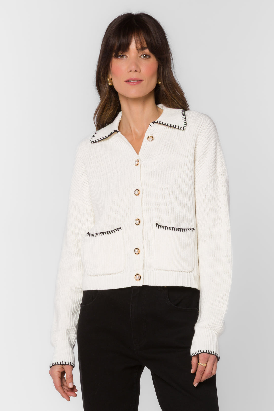 Brantley White Cardigan - Sweaters - Velvet Heart Clothing