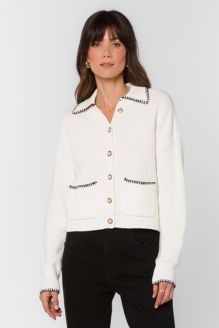 Brantley White Cardigan - Sweaters - Velvet Heart Clothing