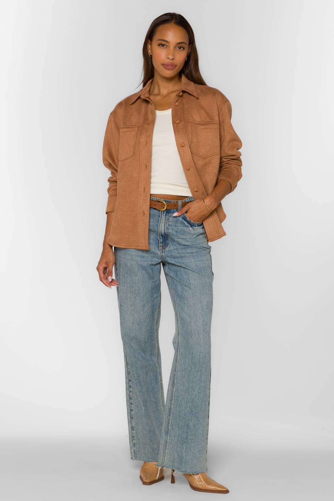 Braxton Camel Shirt - Tops - Velvet Heart Clothing