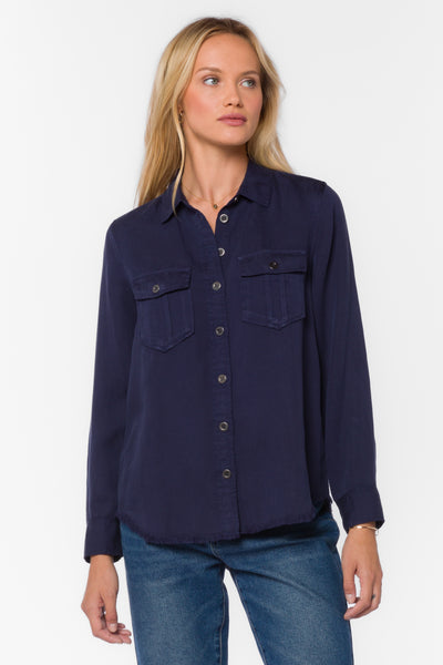 Brea Patriot Blue Shirt - Tops - Velvet Heart Clothing