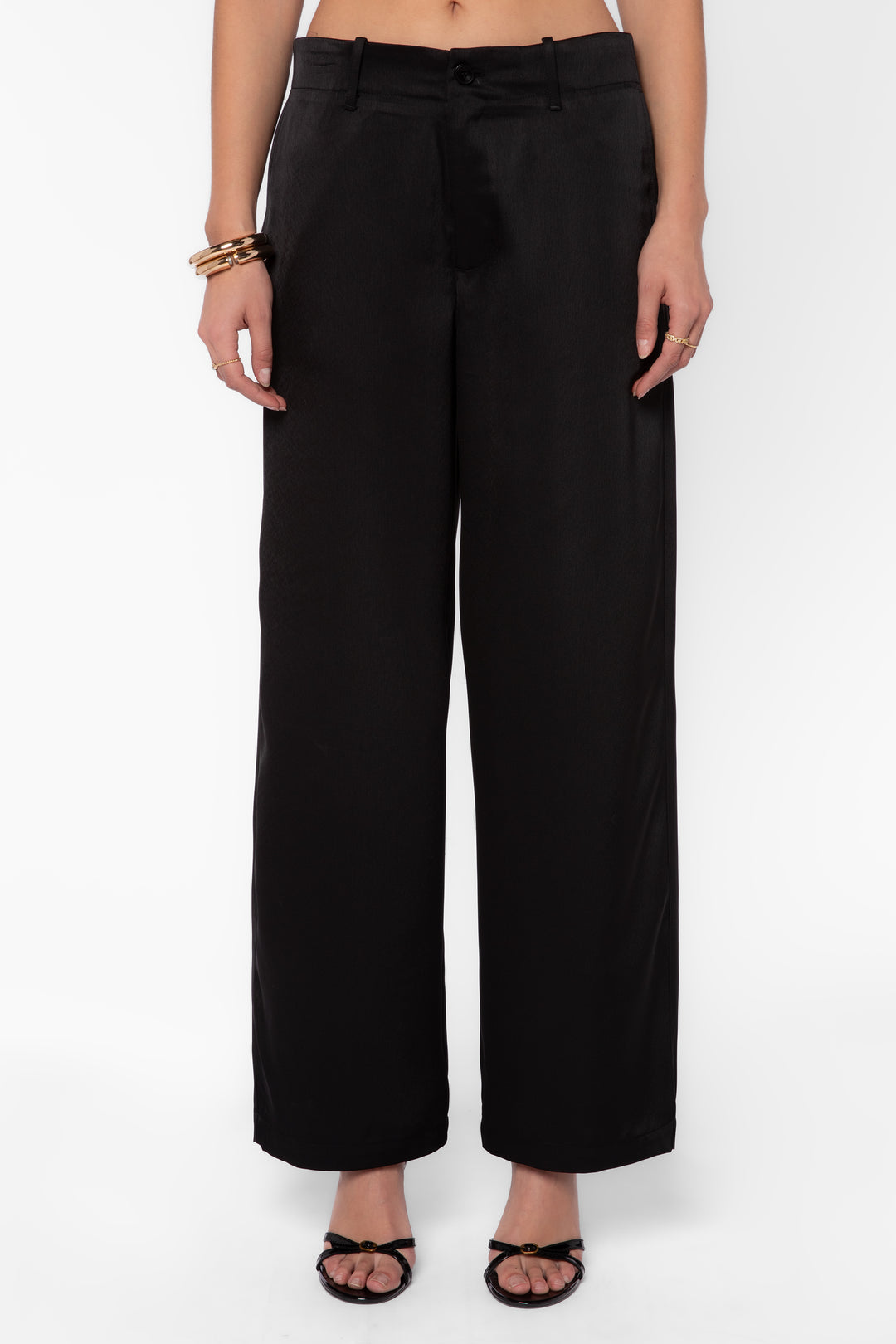Bronnie Black Satin Pants