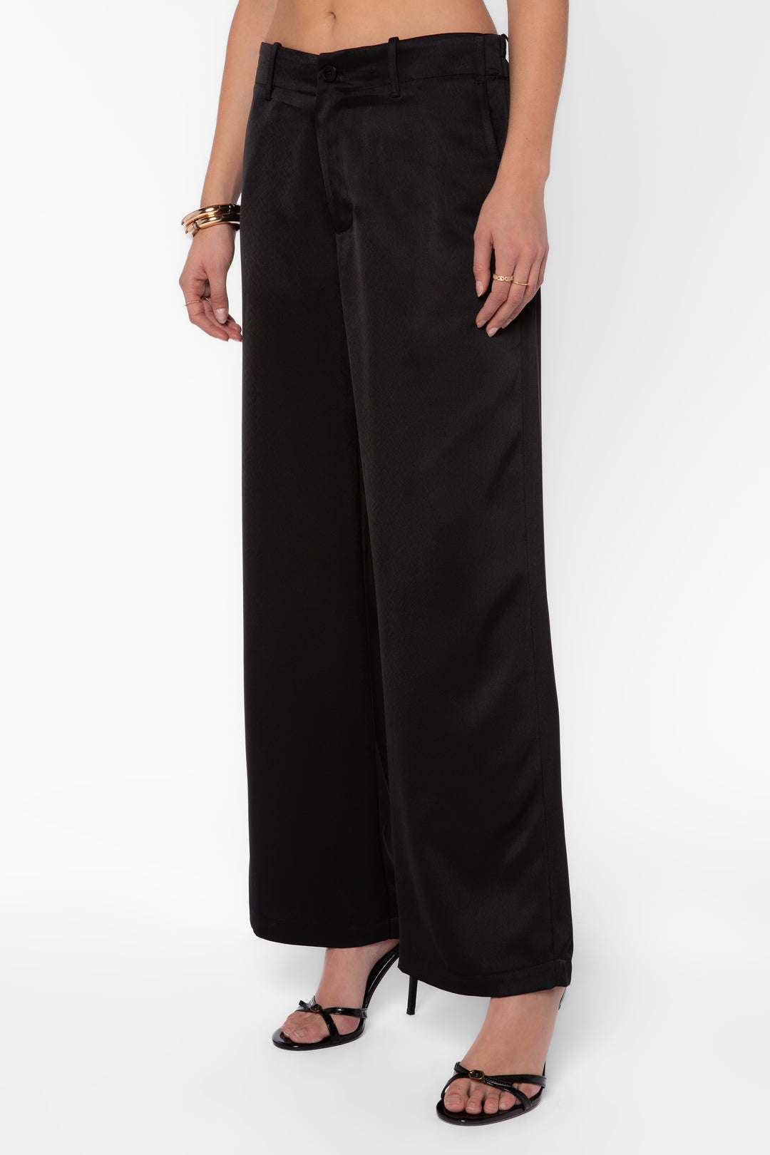 Bronnie Black Satin Pants