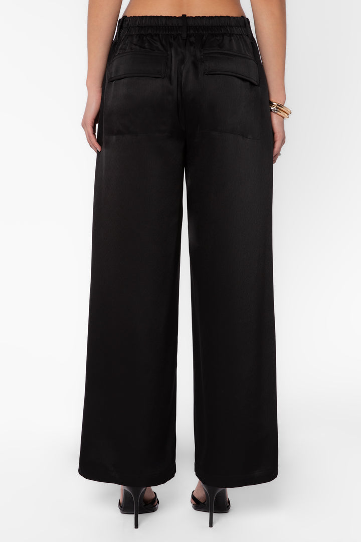 Bronnie Black Satin Pants