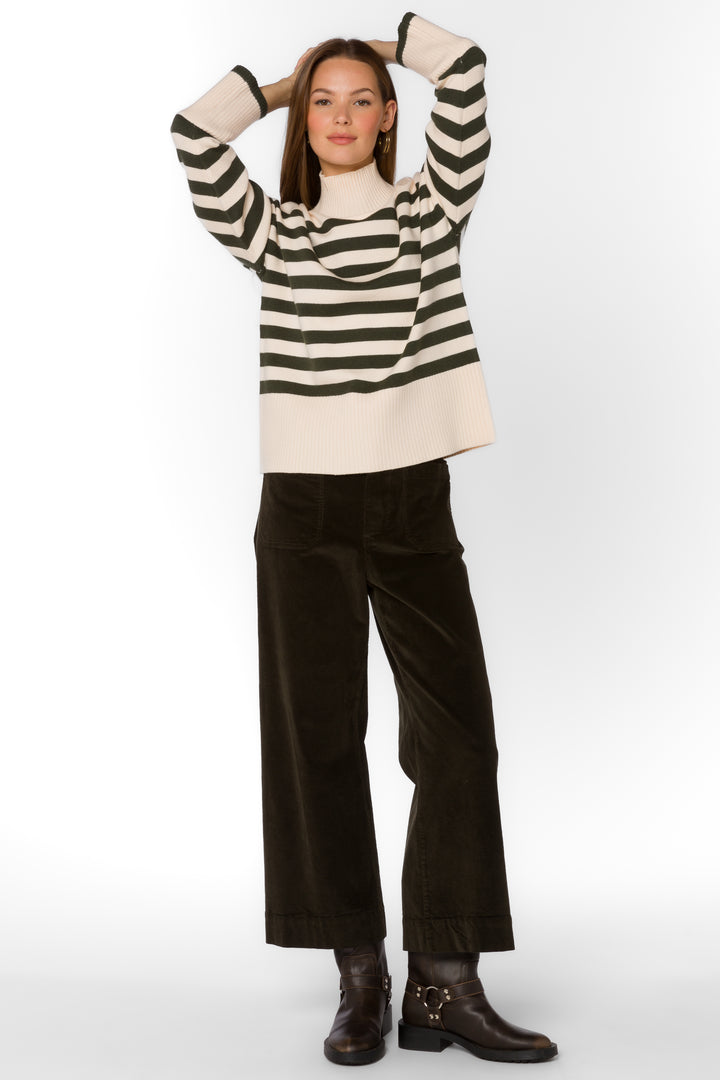 Caden Ivory Pine Stripe Sweater - Sweaters - Velvet Heart Clothing