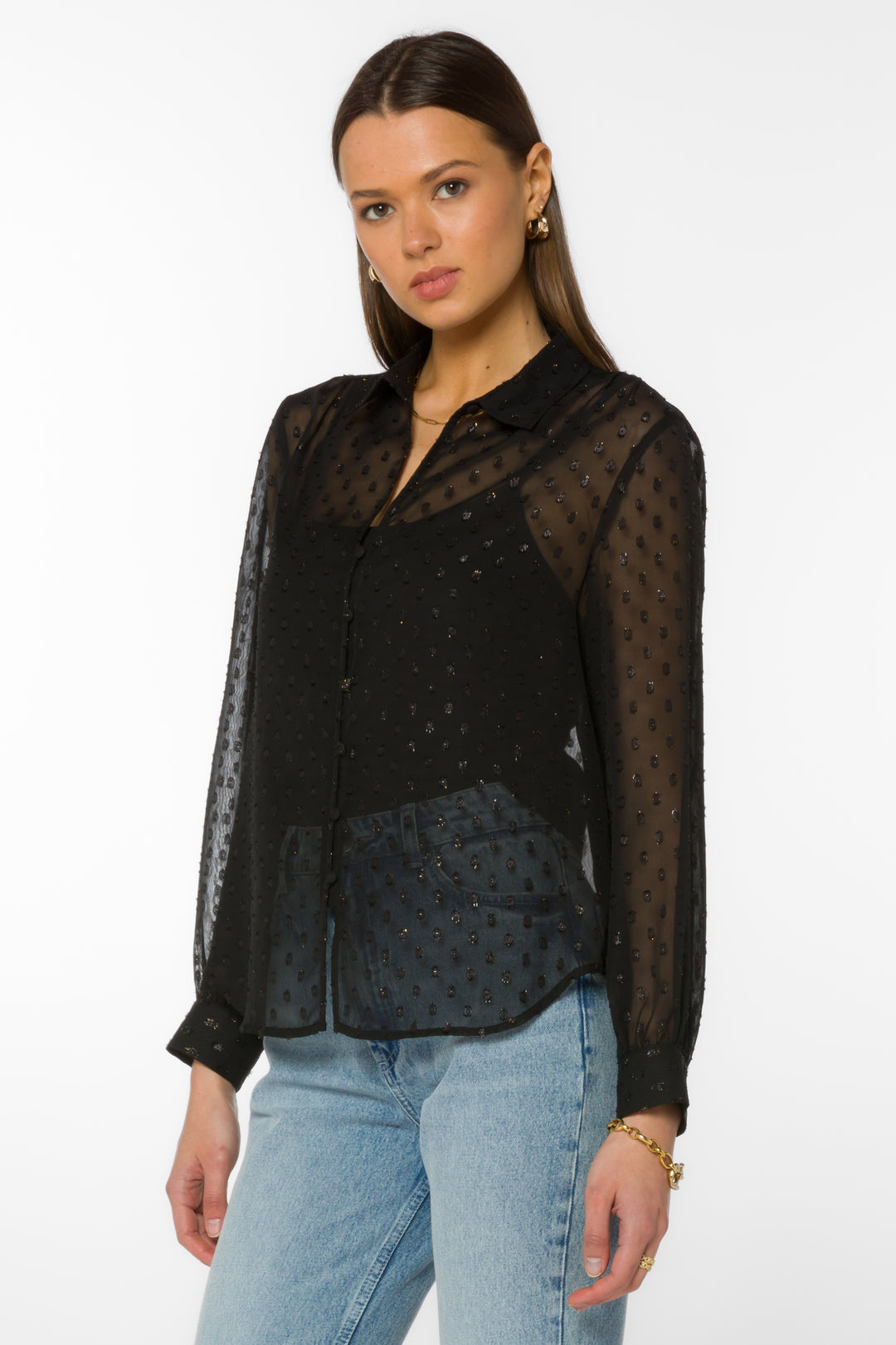 Callen Black Blouse - Tops - Velvet Heart Clothing