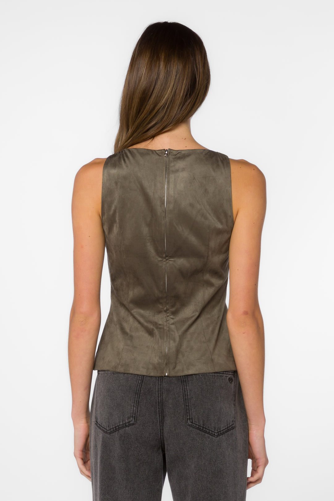 Candace Olive Vest - Tops - Velvet Heart Clothing