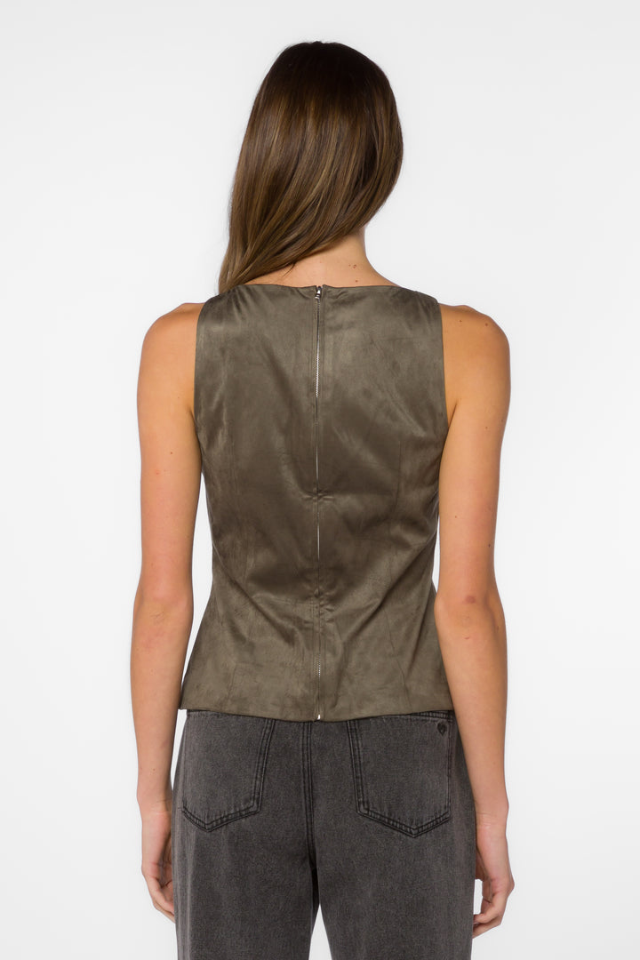 Candace Olive Vest - Tops - Velvet Heart Clothing