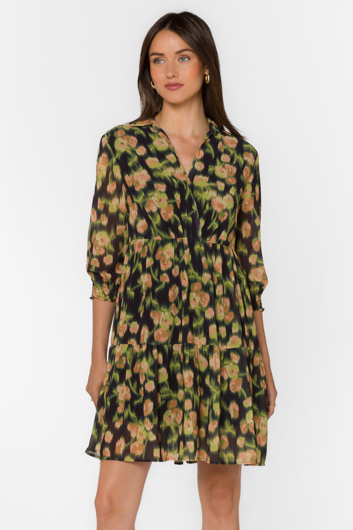 Cardea Blurred Floral Dress - Dresses - Velvet Heart Clothing