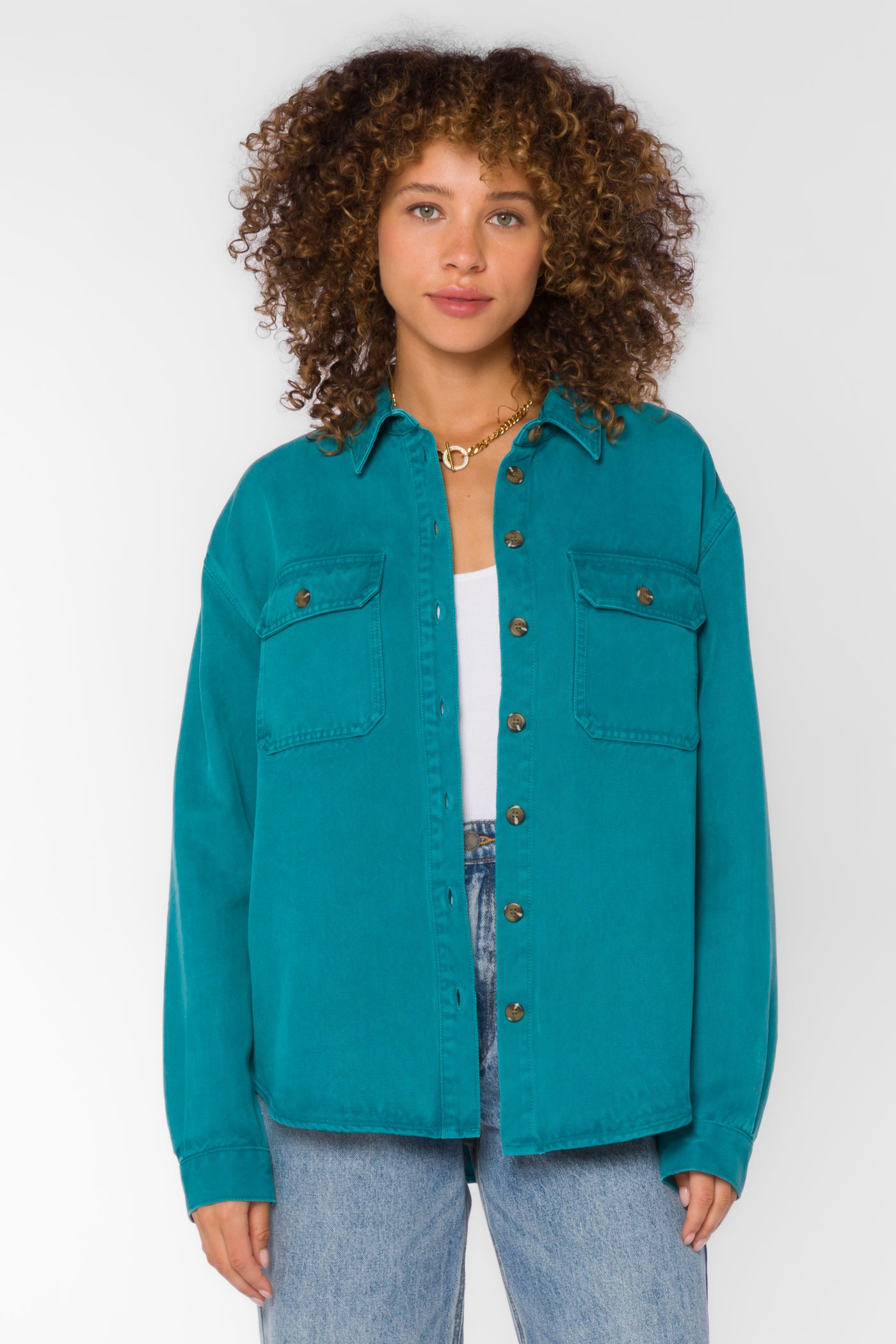 Carmele Peacock Shacket - Jackets & Outerwear - Velvet Heart Clothing