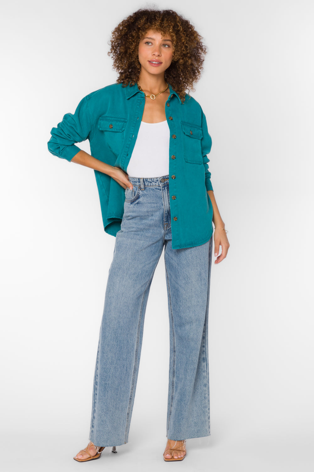 Carmele Peacock Shacket - Jackets & Outerwear - Velvet Heart Clothing