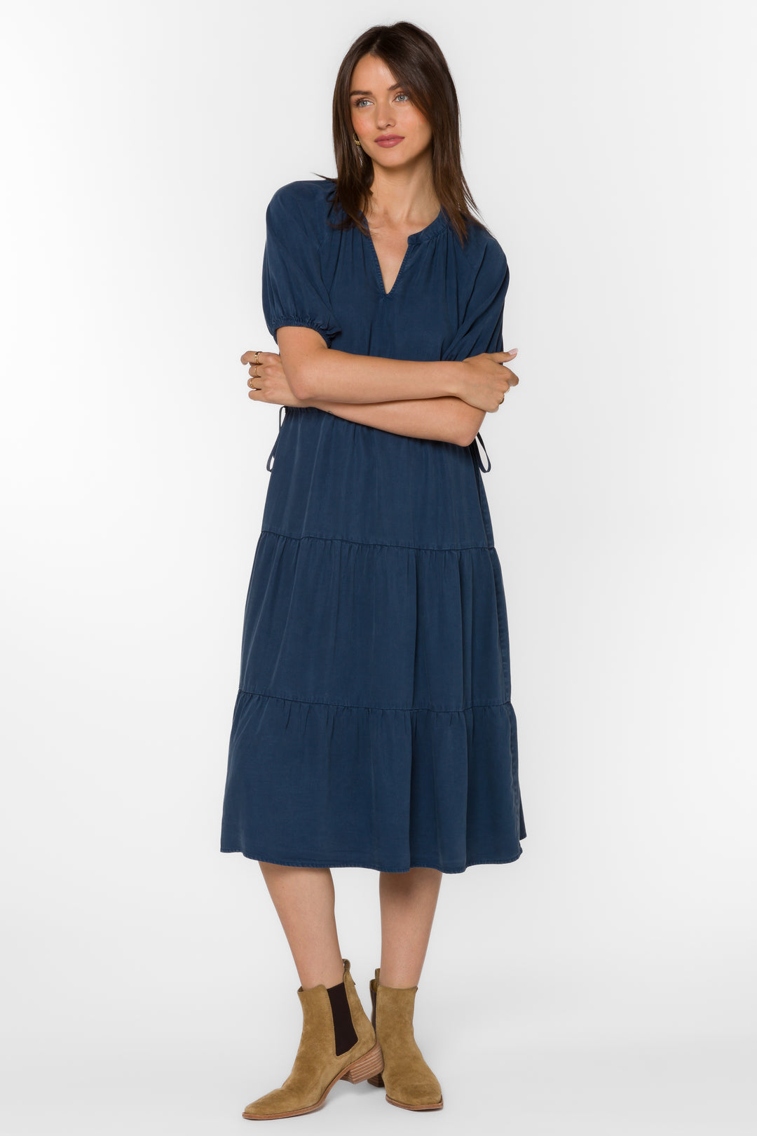 Cassie French Navy Dress - Dresses - Velvet Heart Clothing