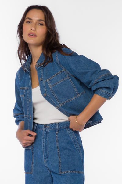 Cathy Blue Denim Jacket - Jackets & Outerwear - Velvet Heart Clothing