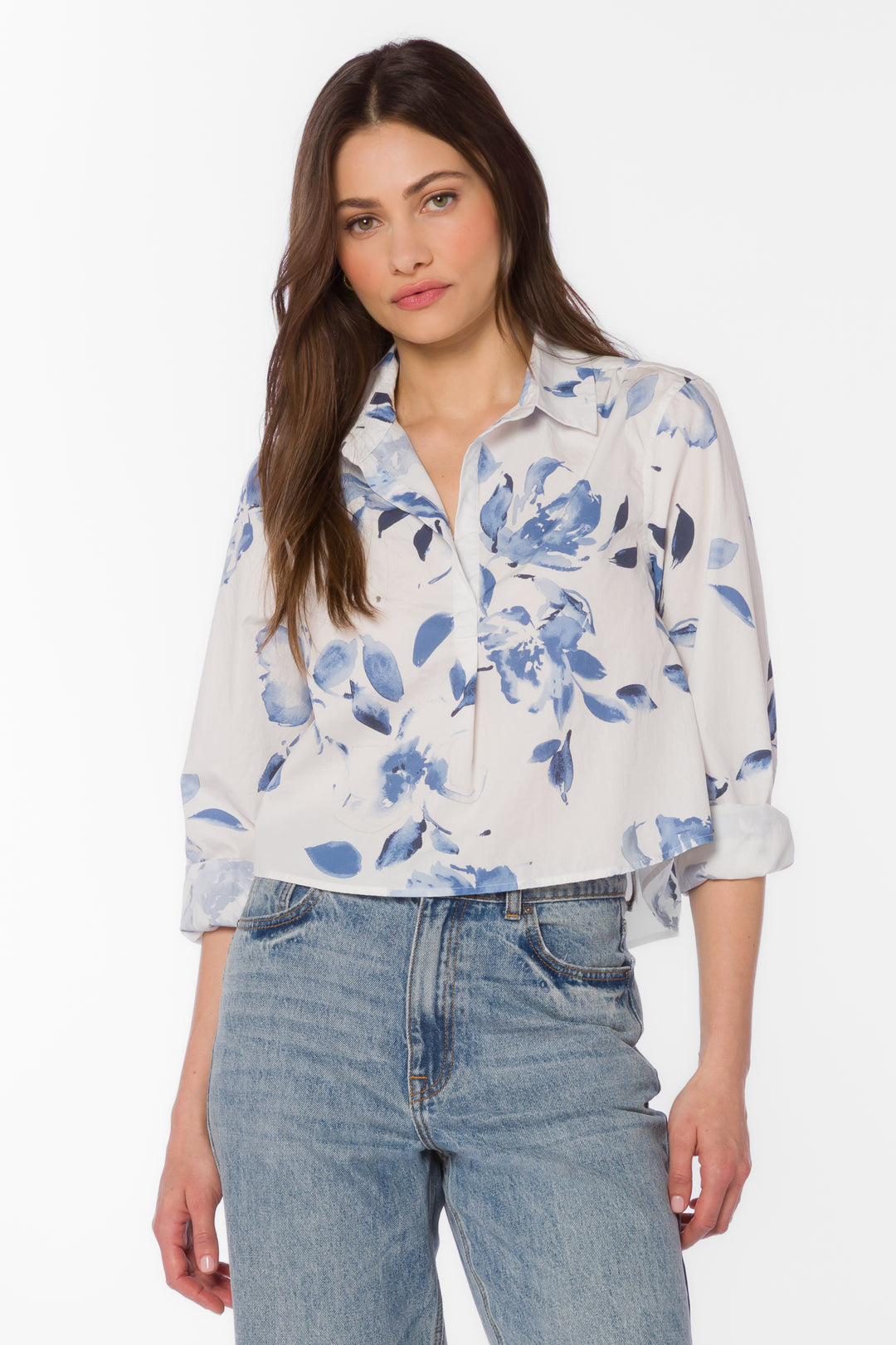 Chandler Washed Waterflower Shirt - Tops - Velvet Heart Clothing