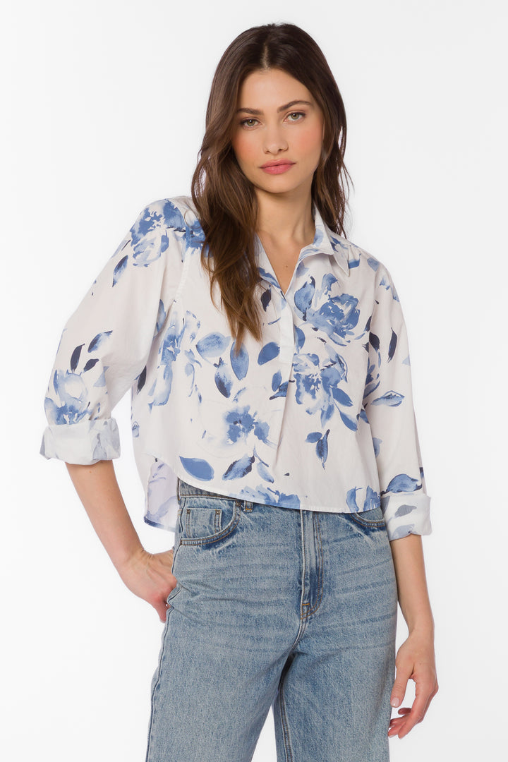 Chandler Washed Waterflower Shirt - Tops - Velvet Heart Clothing