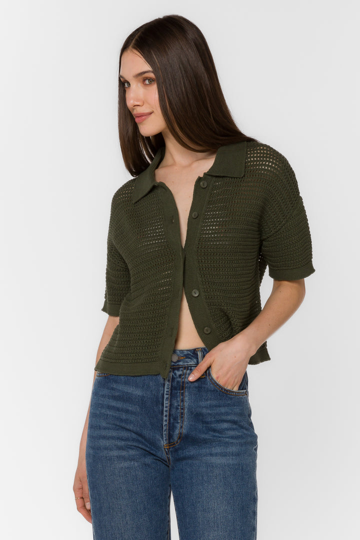 Claudine Military Olive Top - Tops - Velvet Heart Clothing