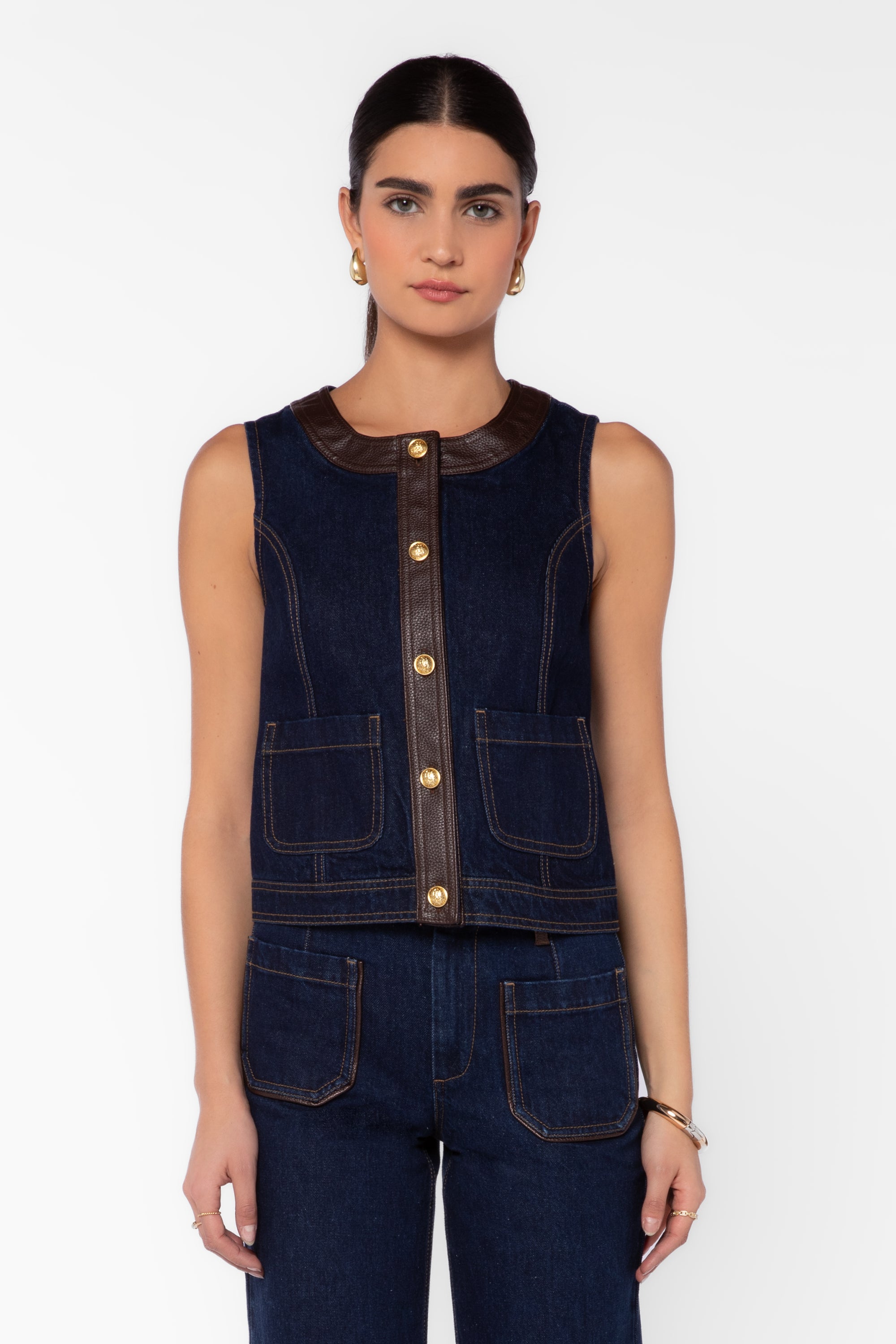Cleo Dark Blue Denim Vest