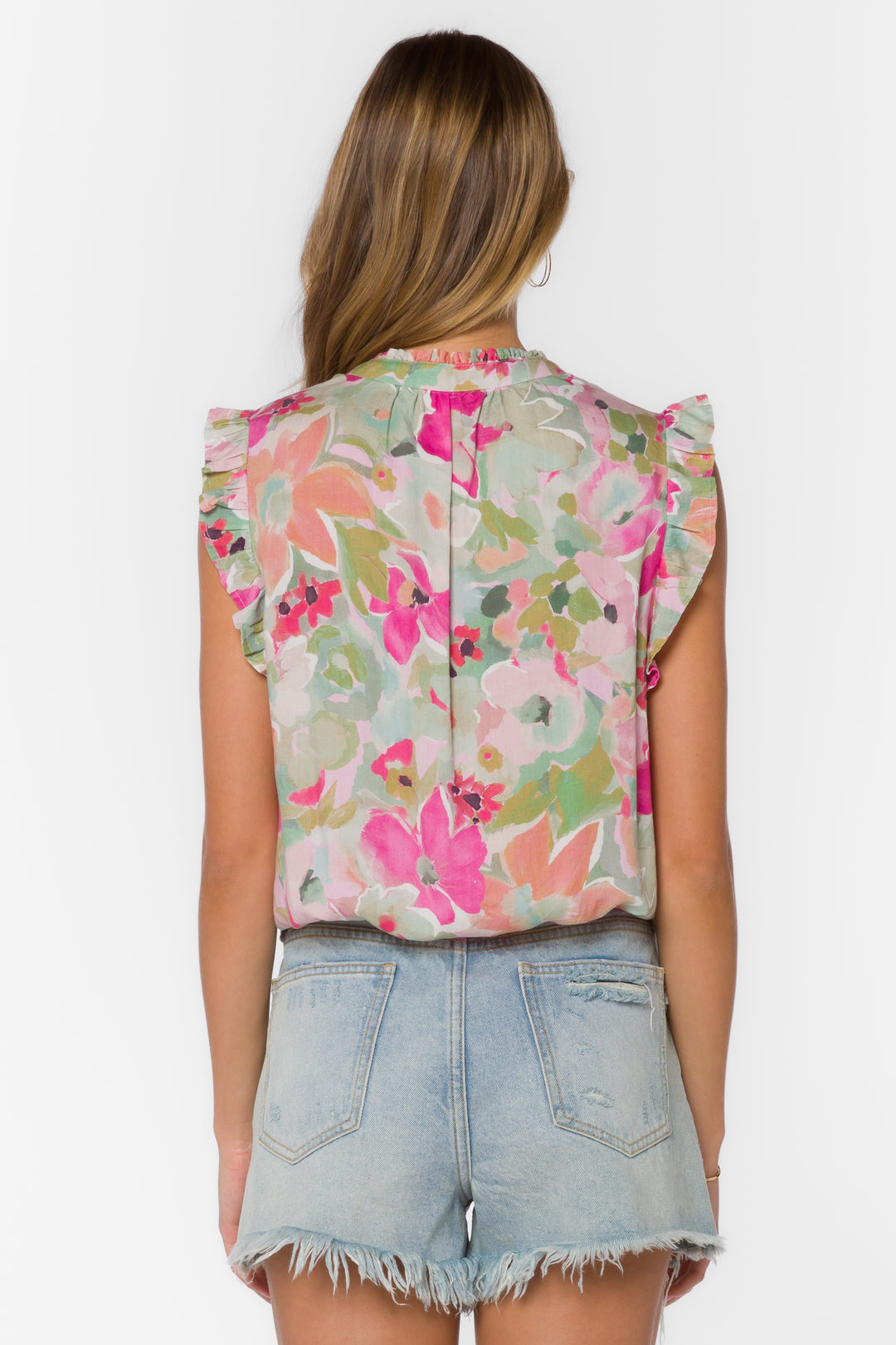 Colima Painted Floral Top - Tops - Velvet Heart Clothing
