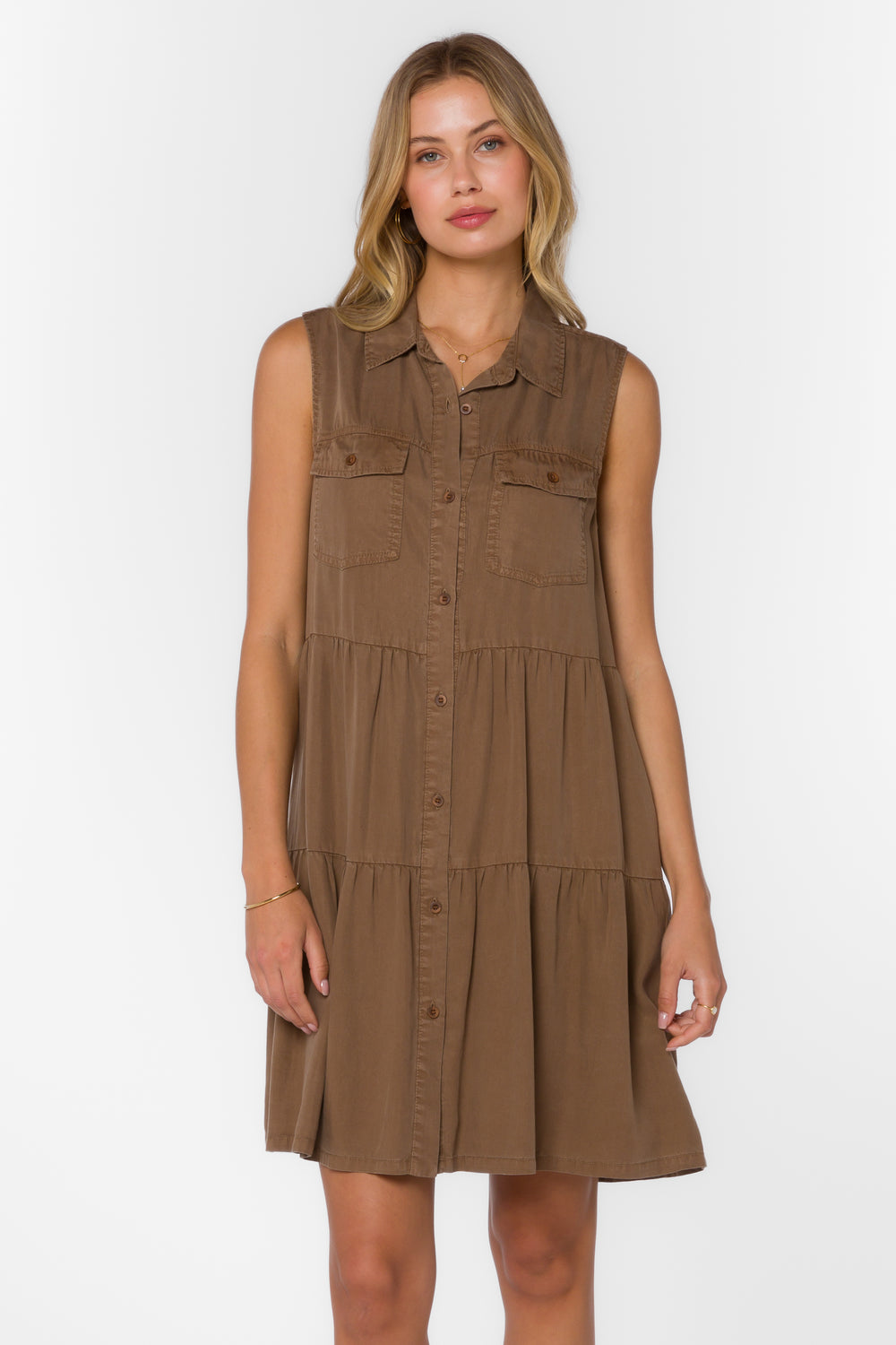 Collette Brown Dress - Dresses - Velvet Heart Clothing