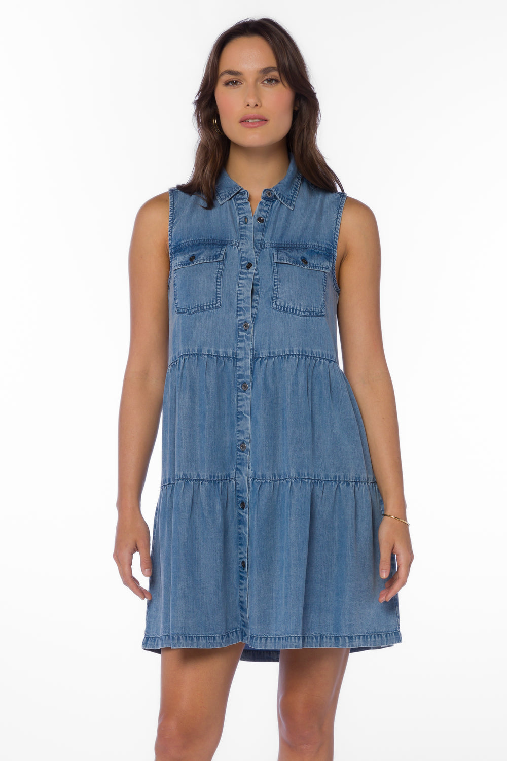 Collette Blue Chambray Dress - Dresses - Velvet Heart Clothing