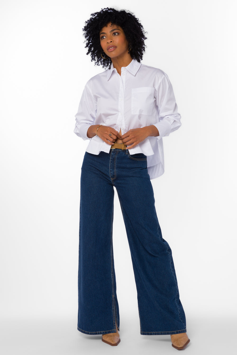 Cooper Optic White Shirt - Tops - Velvet Heart Clothing