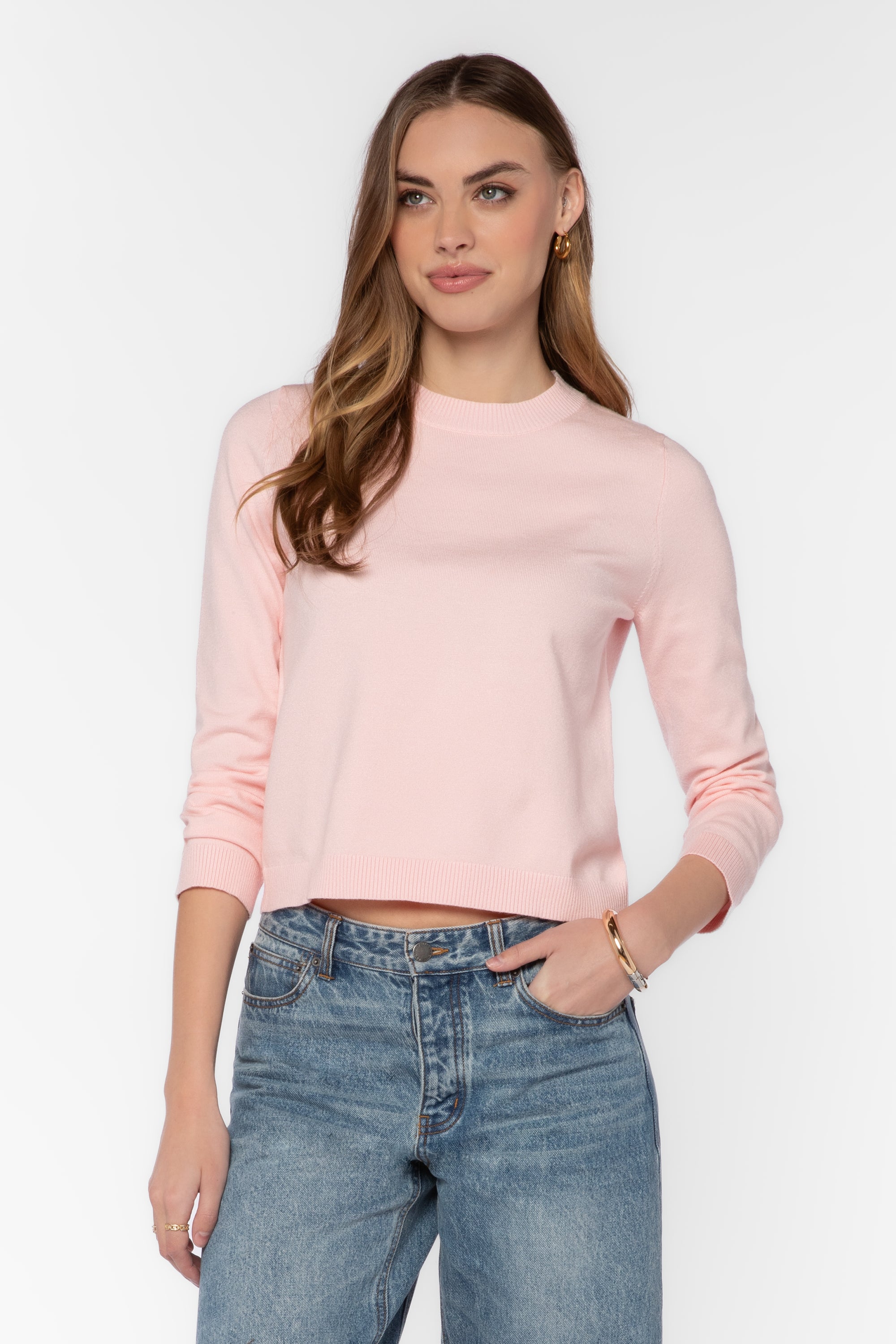 Corina Pink Crewneck Sweater