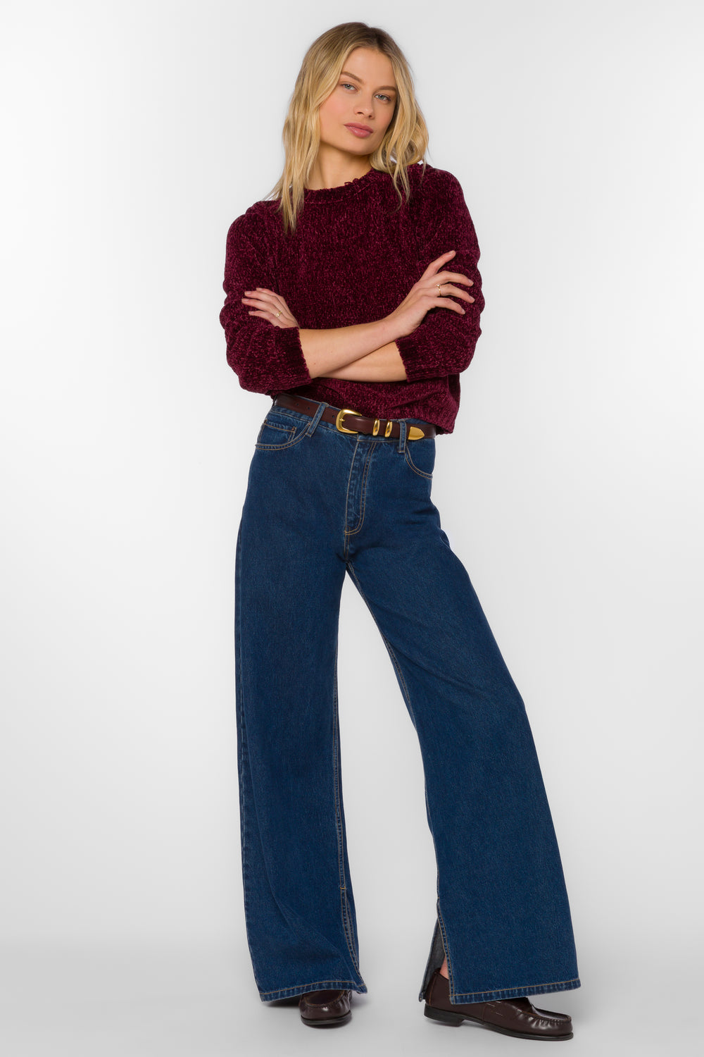 Corina Cabernet Sweater - Sweaters - Velvet Heart Clothing
