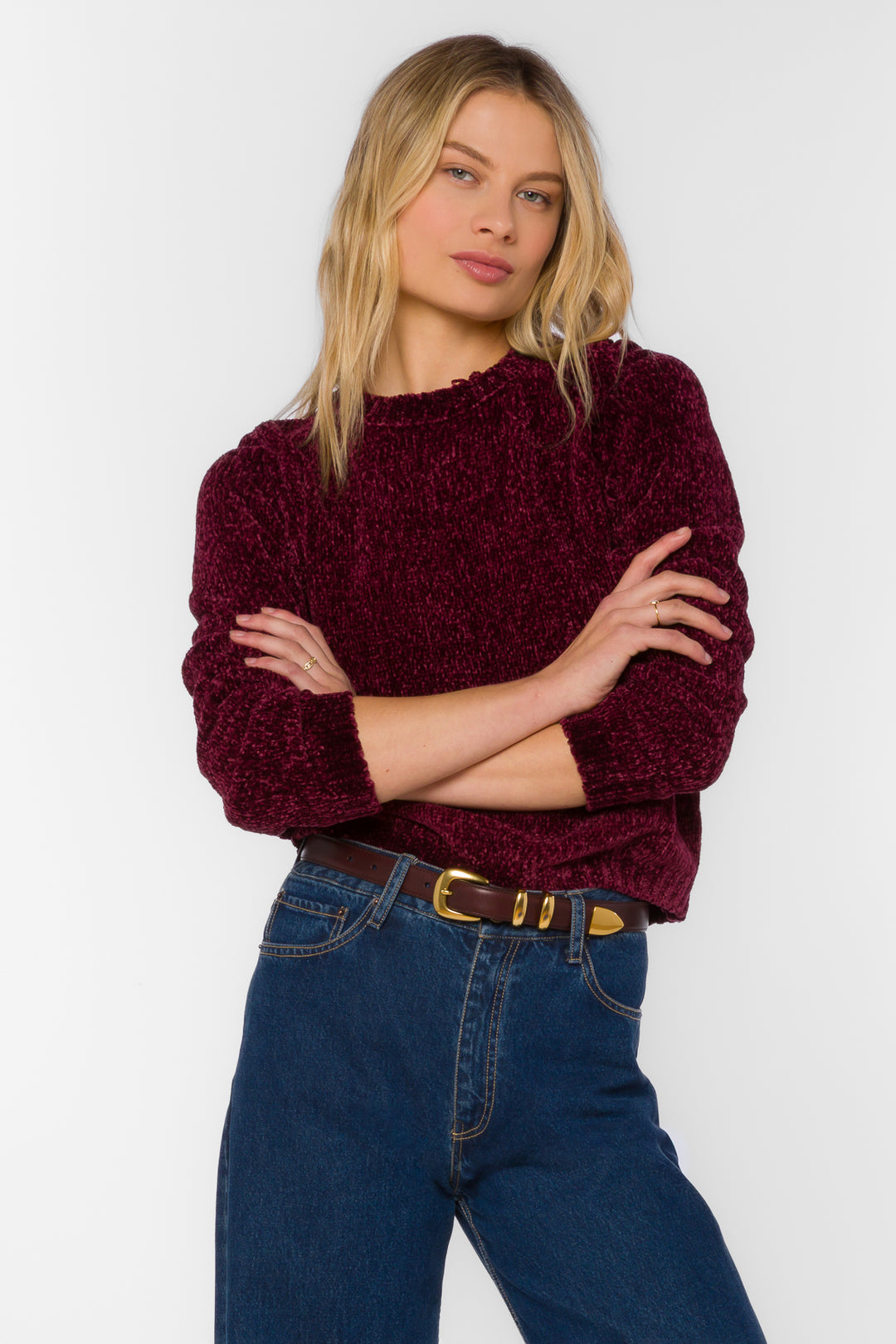Corina Cabernet Sweater - Sweaters - Velvet Heart Clothing