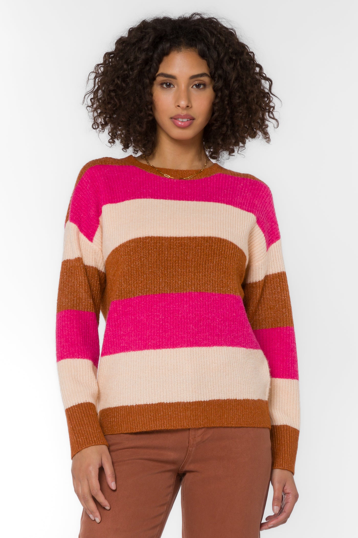 Cornell Berry Stripe Sweater - Sweaters - Velvet Heart Clothing