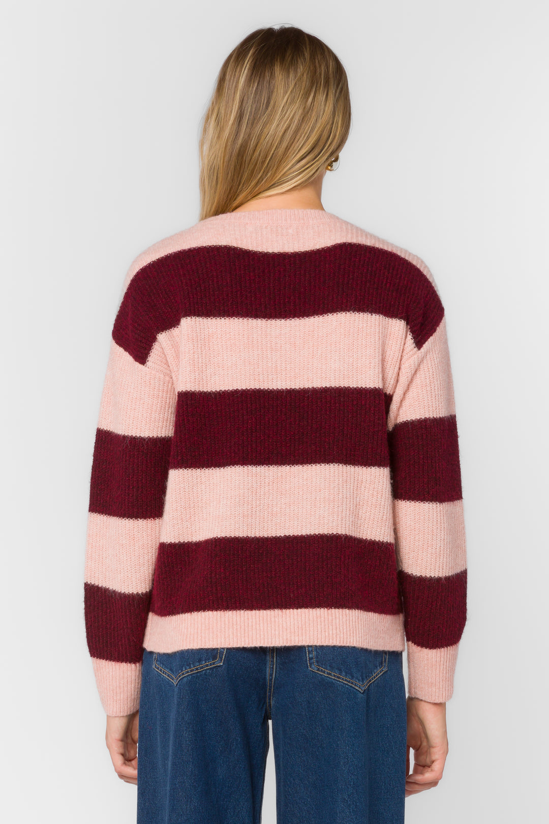 Cornell Bordeaux Stripe Sweater - Sweaters - Velvet Heart Clothing