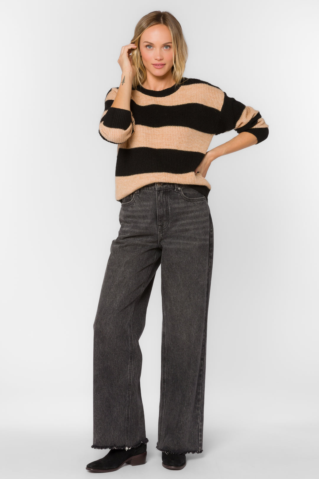 Cornell Dune Stripe Sweater - Sweaters - Velvet Heart Clothing