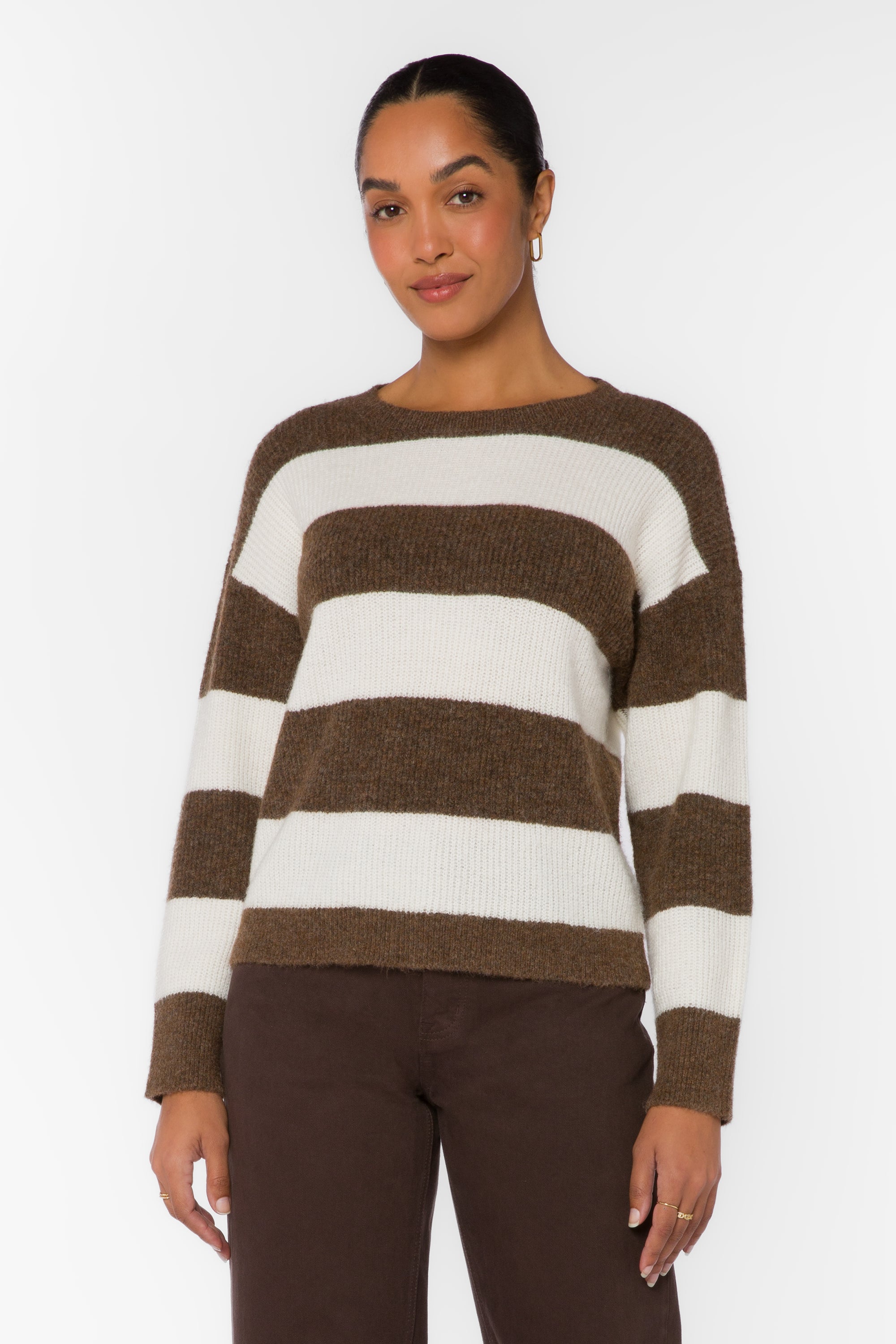 Cornell Tamarind Stripe Knit Sweater - Sweaters - Velvet Heart Clothing