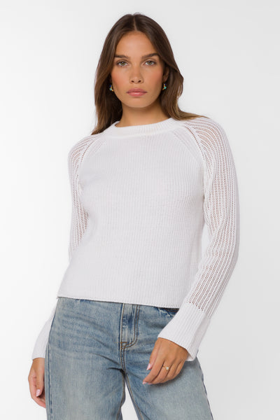Craig Optic White Sweater - Sweaters - Velvet Heart Clothing