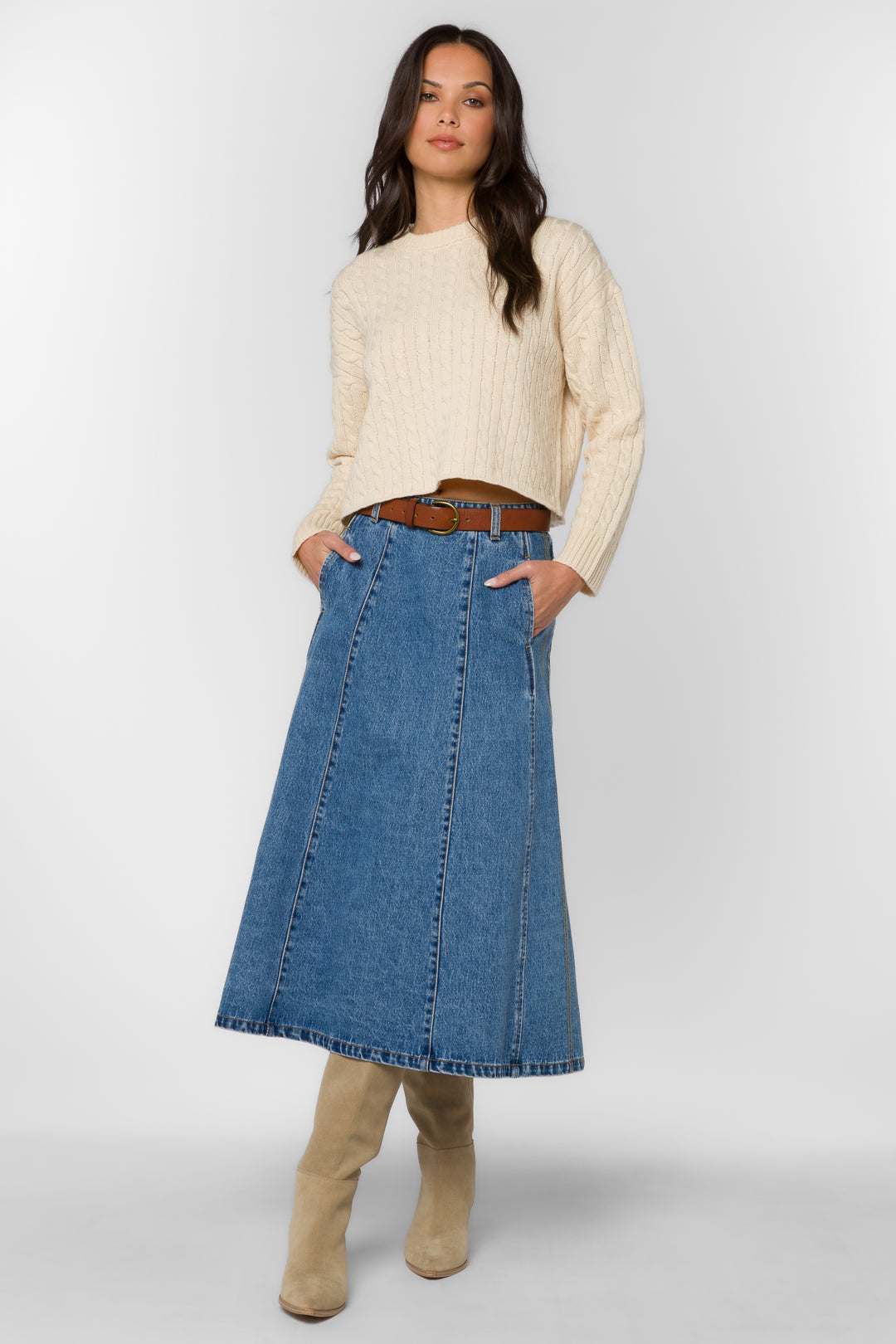 Dallas Blue Skirt - Bottoms - Velvet Heart Clothing