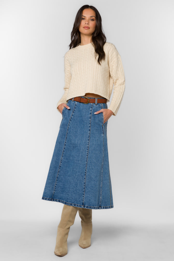 Dallas Blue Skirt - Bottoms - Velvet Heart Clothing