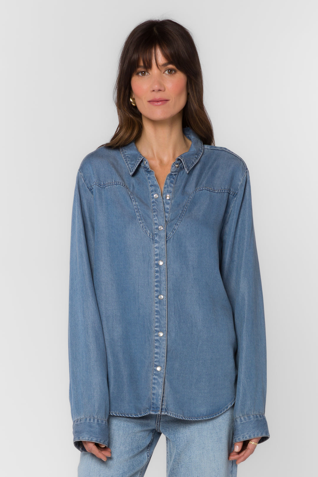 Darby Blue Shirt - Tops - Velvet Heart Clothing