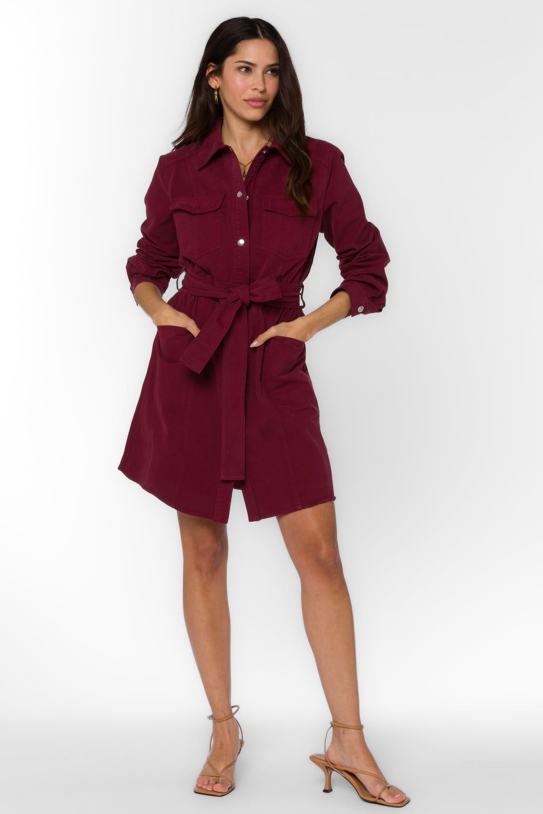 Deena Maroon Dress - Dresses - Velvet Heart Clothing