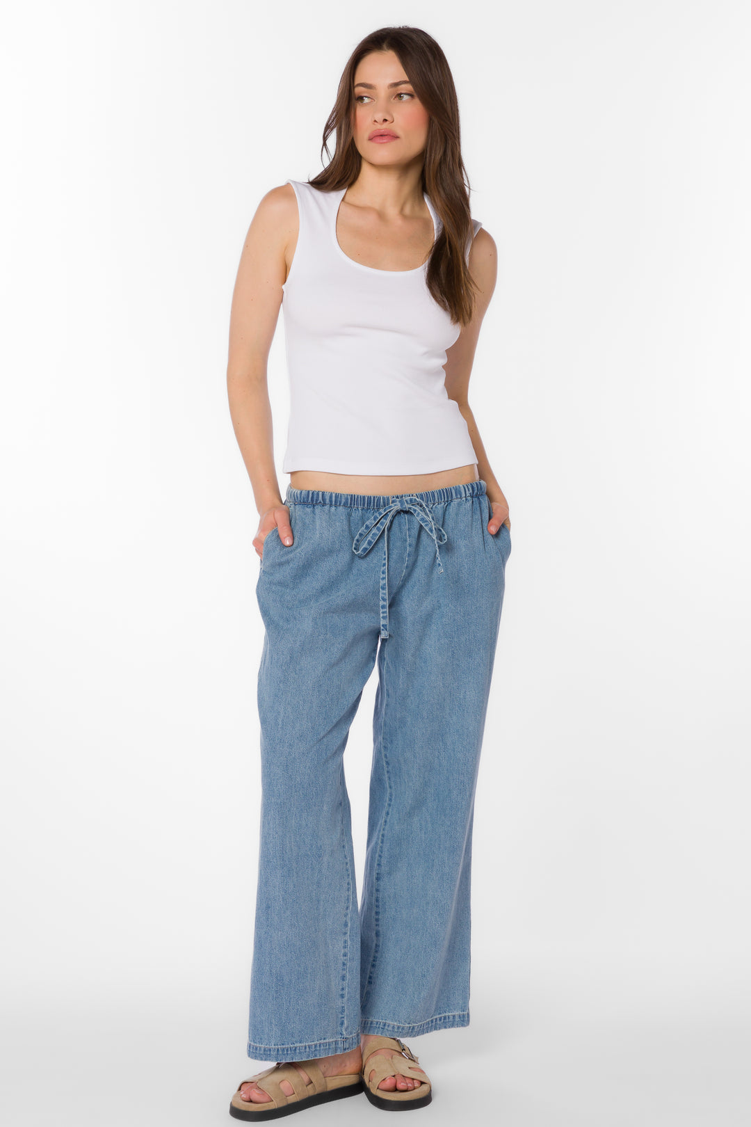 Chic Women's Trousers & Bottoms Tagged "color-blue" Velvet Heart Clothing Chic Women's Trousers & Bottoms Tagged "color-blue" Velvet Heart Clothing
