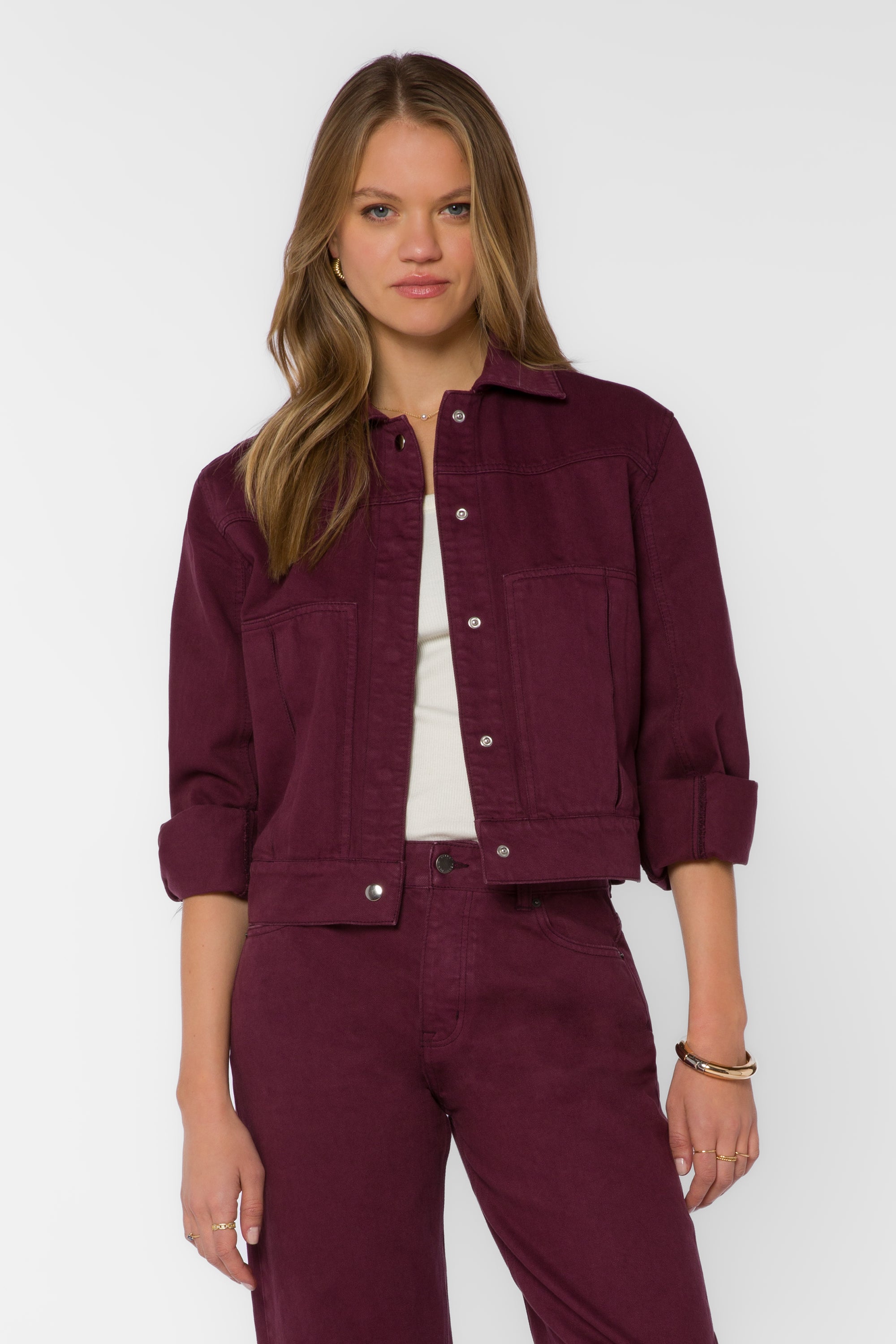 Delphia Plum Denim Jacket