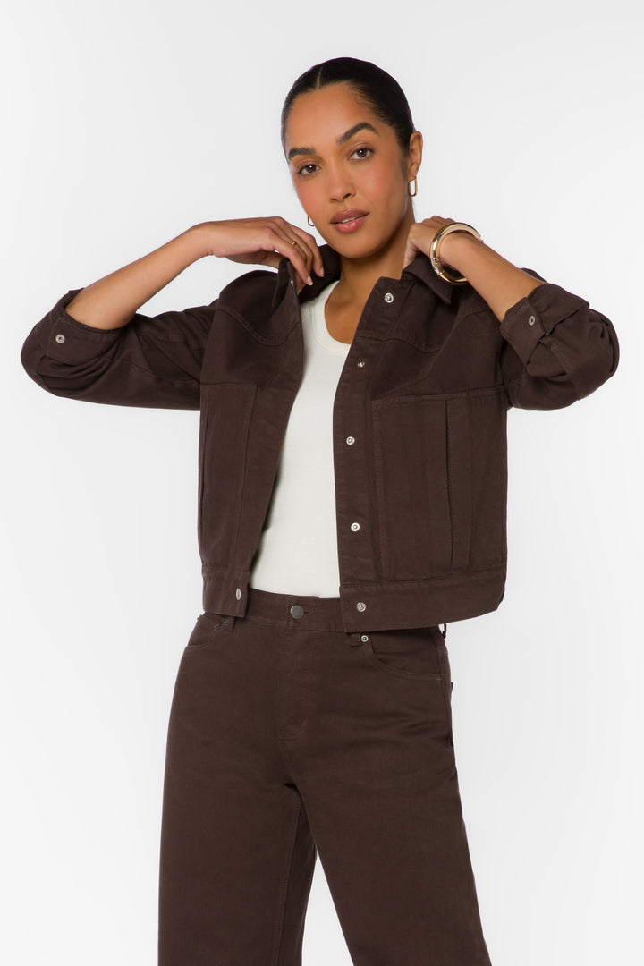 Delphia Walnut Denim Jacket
