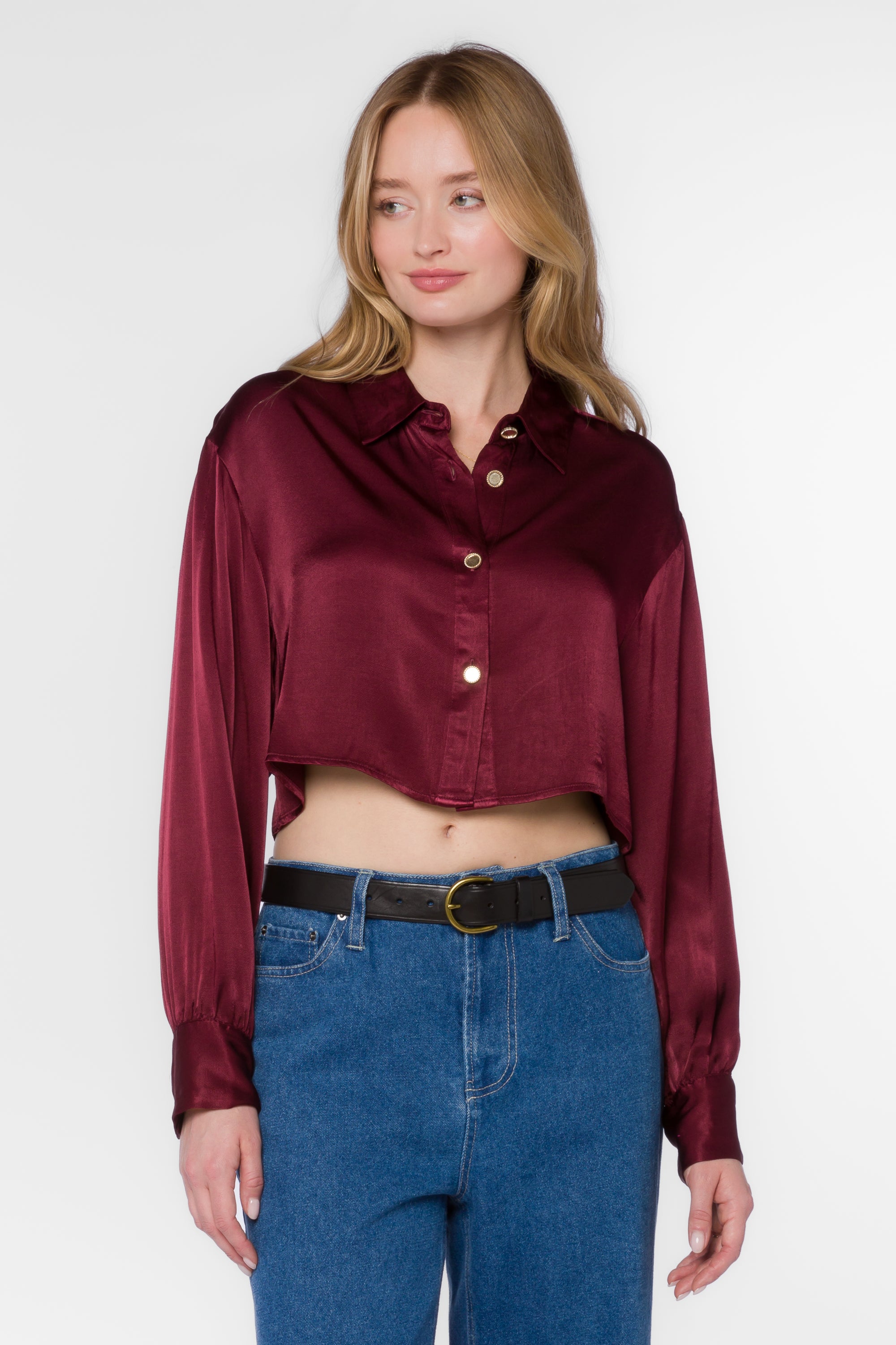 Denver Red Sangria Shirt - Tops - Velvet Heart Clothing