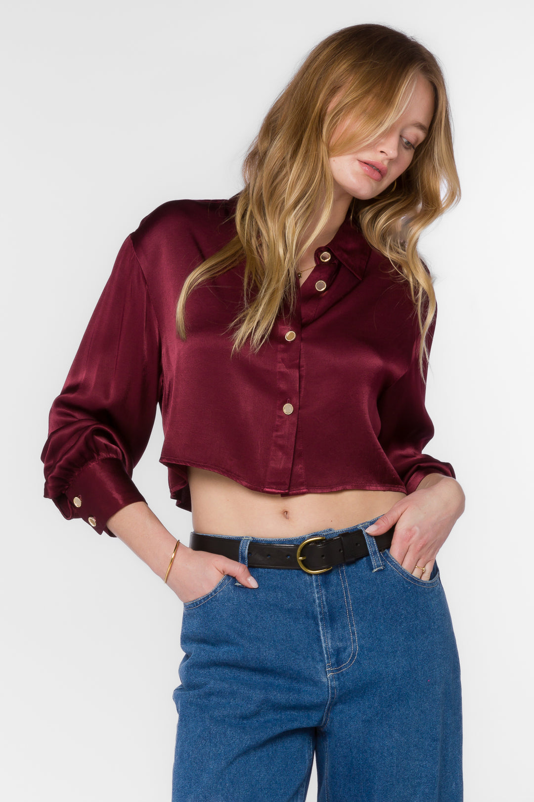 Denver Red Sangria Shirt - Tops - Velvet Heart Clothing