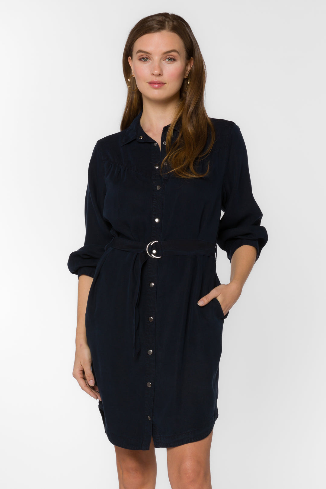 Dessa Overdye Indigo Shirtdress - Dresses - Velvet Heart Clothing