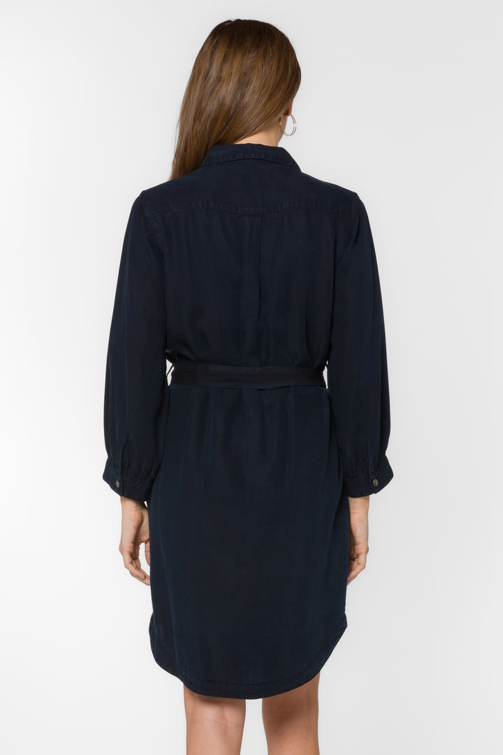 Dessa Overdye Indigo Shirtdress - Dresses - Velvet Heart Clothing