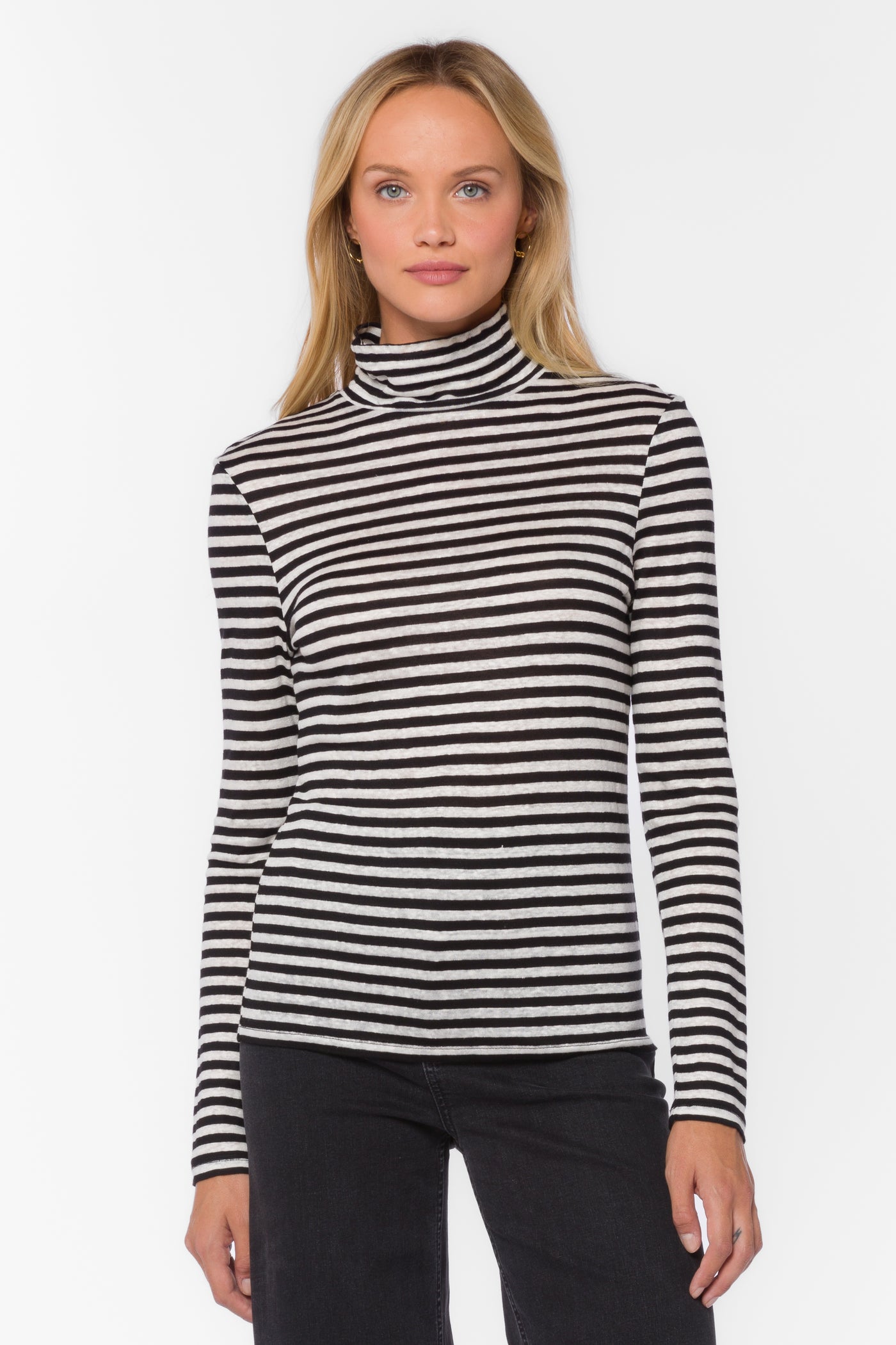 Devone Black White Stripe Top - Tops - Velvet Heart Clothing