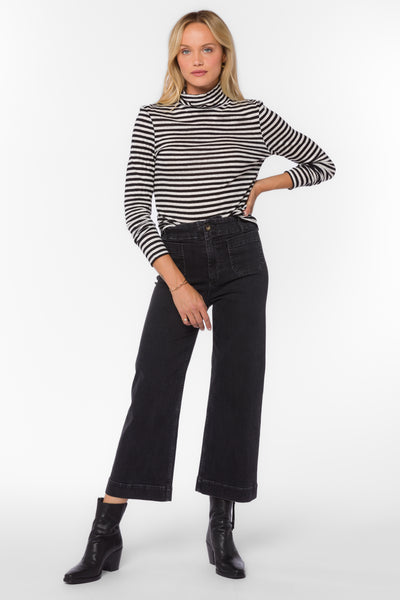 Devone Black White Stripe Top - Tops - Velvet Heart Clothing